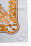 Hermès Blue Patterned Silk Square Scarf 90