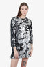 Elizabeth James Black/Silver Long-Sleeve Sequin Mini Dress size Medium