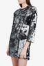 Elizabeth James Black/Silver Long-Sleeve Sequin Mini Dress size Medium
