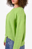 Hermès Green Cashmere/Cotton Cable Knit Sweater Size 40
