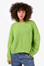 Hermès Green Cashmere/Cotton Cable Knit Sweater Size 40