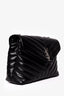 Saint Laurent 2017 Black Leather Medium Chevron Loulou Shoulder Bag