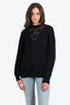 See By Chloe Black Wool/Cotton Ribbed Lace Sweater Size S