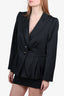 Escada Black Blazer w/ Embellished Buttons Size 44