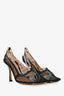Bottega Veneta Black Net 'Stretch' Strappy Heels Size 39