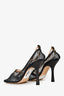 Bottega Veneta Black Net 'Stretch' Strappy Heels Size 39
