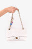 Pre-loved Chanel™ 2008/09 White Quilted Leather Limited Edition Valentine Charm Medium Flap Bag