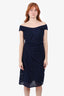 Escada Black/Blue Lace Embellished Sleeveless Dress Size 44