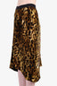 Isabel Marant Leopard Velvet Asymmetrical Hem Skirt Size 4