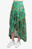 Ba&sh Green Floral Print Ruffle Maxi Dress Size X-Small