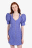 Ganni Purple Zip-up Short-sleeve Dress Size 36