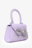 Self Portrait Purple Crystal Embellished Bow Detail Top Handle with Strap
