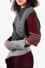 Stella McCartney Grey/Red Wool Striped Asymmetrical Sweater Size 38