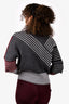 Stella McCartney Grey/Red Wool Striped Asymmetrical Sweater Size 38