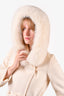 Max Mara Studio White Wool/Fox Fur Belted Coat Size 0