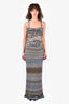 Missoni Blue/Grey Striped Knit Maxi Dress Size 40