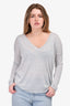 Joie Light Grey Glitter V-neck Sweater Size XS
