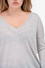 Joie Light Grey Glitter V-neck Sweater Size XS