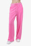 Balmain x Barbie Pink Velvet Track Pants Size 42 with Tags