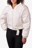 Prada White Down Puffer Hooded Puffer Jacket Size 36