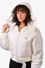 Prada White Down Puffer Hooded Puffer Jacket Size 36