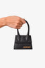 Jacquemus Black Grained Leather Le Chiquito Top Handle with Strap