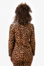 Frame Brown Cheetah Print Blazer Size S