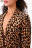 Frame Brown Cheetah Print Blazer Size S