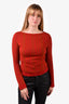 Chanel Red/Brown Cashmere Sweater Size 40