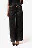 Maje Black/Gold Tweed Sequin Trousers with Chain Belt Size 36