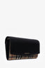 Burberry Black Leather Novacheck Wallet on Chain