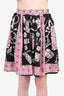Moschino Black/Pink/White Silk Bones Historic Chic Skirt Size 4