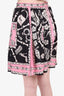 Moschino Black/Pink/White Silk Bones Historic Chic Skirt Size 4