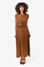 Vince Brown Silk Blended Maxi Dress Size 6
