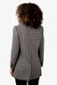 Saint Laurent 2023 Black/White Houndstooth Wool Double Breasted Blazer Jacket Size 38