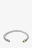 David Yurman Sterling Silver/14K Yellow Gold Thin Cable Classic Bracelet With Topaz