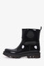 Moncler Black Patent Rubber Rain Boots Size 40