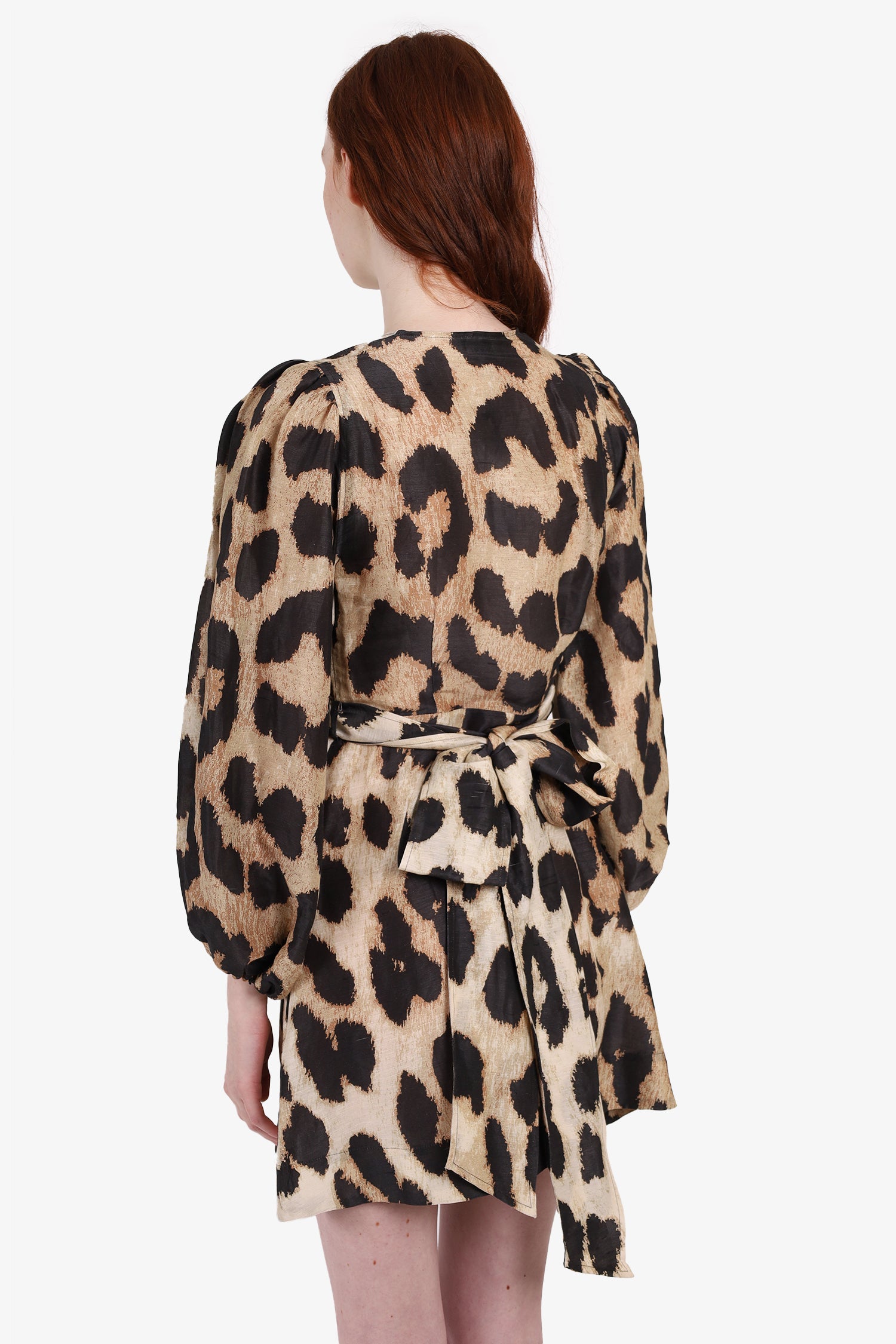 Ganni Leopard-print Linen-silk Blend Midi Dress Size 36 Mine & Yours Ganni Leopard-print Linen-silk Blend Midi Dress Size 36 Mine & Yours