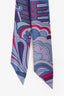 Hermes Blue/Pink Silk Graphic Print Twilly