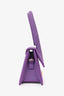 Jacquemus Purple Brushed Leather Le Chiquito Top Handle with Strap