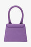 Jacquemus Purple Brushed Leather Le Chiquito Top Handle with Strap