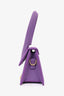Jacquemus Purple Brushed Leather Le Chiquito Top Handle with Strap
