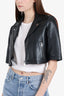 Maje Black Leather Short Biker Jacket size 38