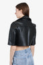 Maje Black Leather Short Biker Jacket size 38