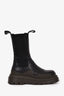 Bottega Veneta Black Leather Tire Boots Size 37.5