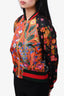 Gucci Black/Multicolour Floral Web "LOVED" Silk Bomber Jacket Size 36