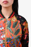 Gucci Black/Multicolour Floral Web "LOVED" Silk Bomber Jacket Size 36