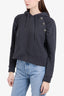 Ba&sh Grey Hoodie Sweater w/ Round Crystal Buttons Size X-Small