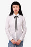 Red Valentino White Cotton Poplin Bow Tie Button Down Shirt Size 40