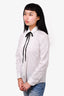 Red Valentino White Cotton Poplin Bow Tie Button Down Shirt Size 40